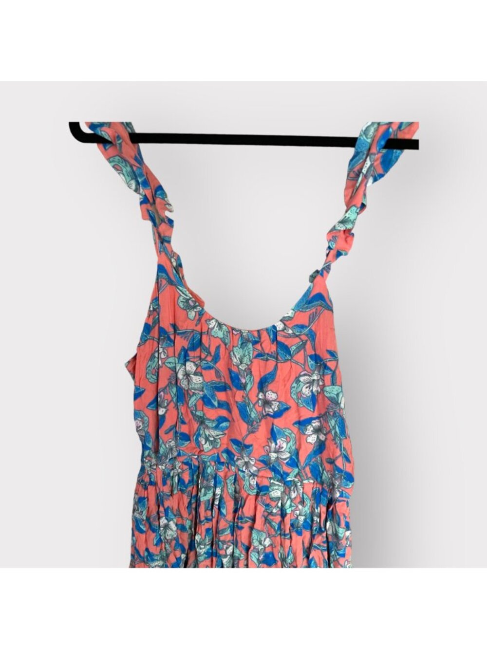Free People Size M Orange Combo Dear You Floral Sleeveless A-Line Mini Dress - Picture 4 of 13